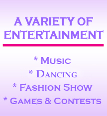 Text, A variety of entertainment, music, fashion shows, games and contests