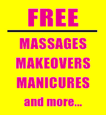Text, Free Massages, makeovers and manicures